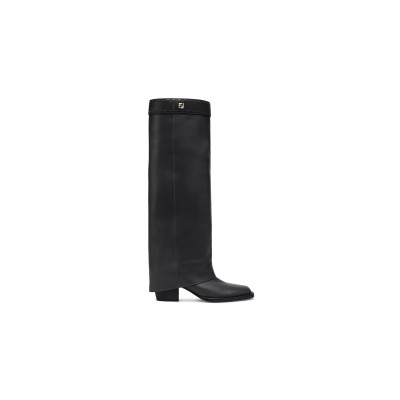FENDI MINERVA BLACK LEATHER HIGH-HEELED BOOTS MINERVA BLACK LEATHER HIGH-HEELED BOOTS 8W8566NA7F0QA1